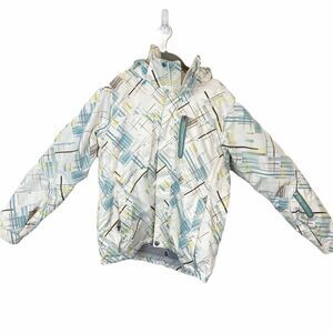 The North Face Womens White Yellow Teal Recco Snowboard Ski Jacket Size M